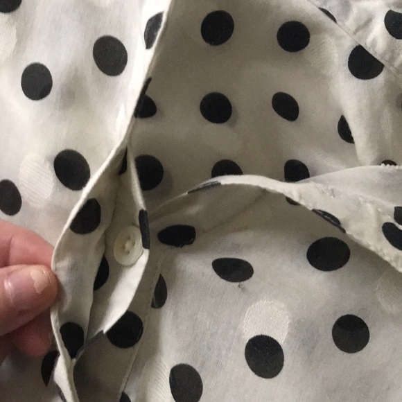 J Crew Factory Jacquard Polka Dot Blouse - Picture 9 of 10